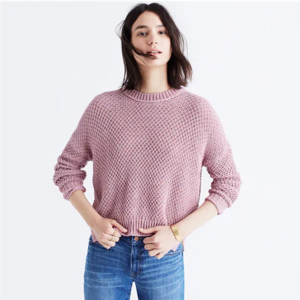 Madewell French Quarter Pullover Sweater Women’s Medium Pink Mauve Blush